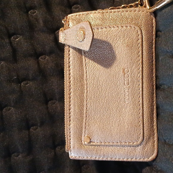 Jimmy Choo Gold Star-Studded Women's Leather Small Wallet - Picture 3 of 6